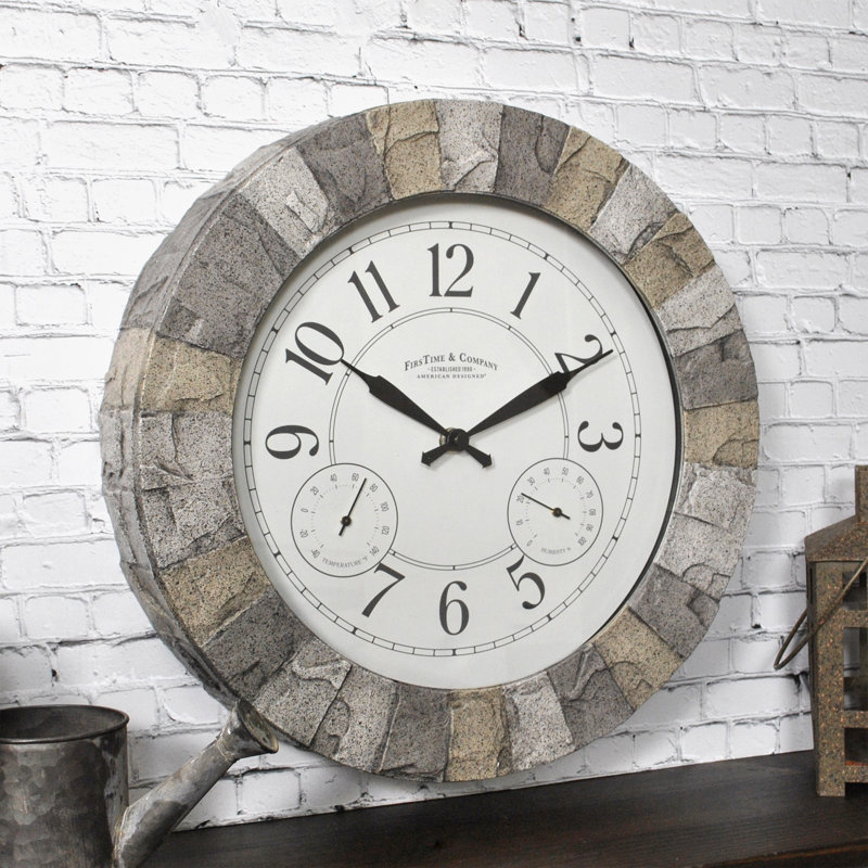 FirsTime Stoneybrook Outdoor 14" Wall Clock & Reviews Wayfair